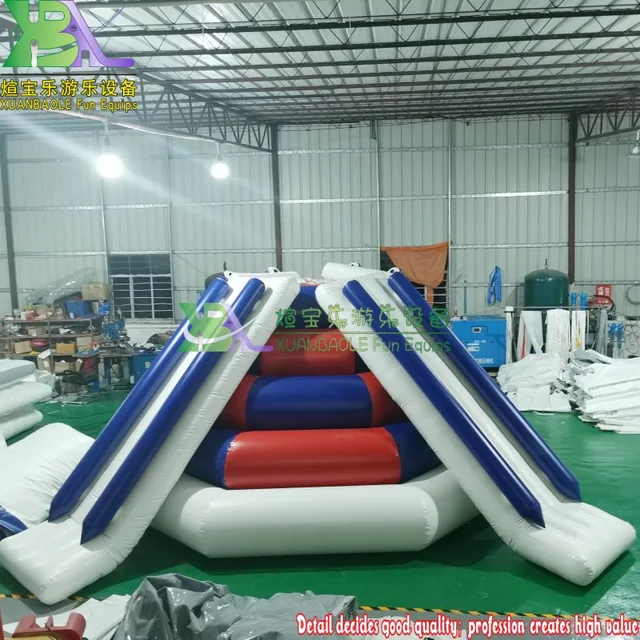Airtight Water Sport Game Good Reputation Custom Color Inflatable Floating Water Climbing Slide 2
