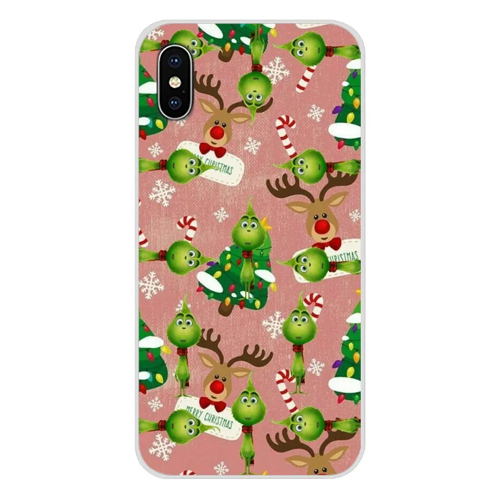 Дизайнерский чехол для Apple IPhone X XR XS MAX 4 4s 5 5S 5C SE 6 6S 7 8 Plus ipod touch 5 6 зеленый монстр Grinch палантин Рождество - Цвет: images 2