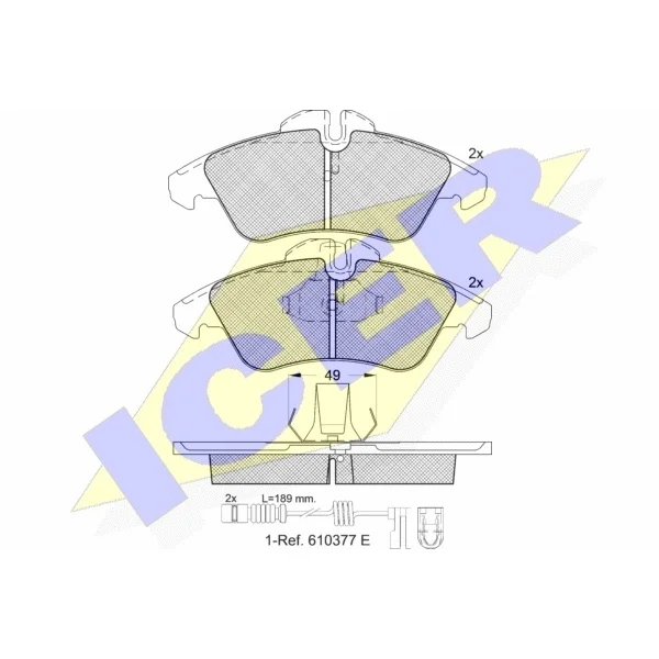 Disc pads front MB Sprinter/Vito 2.0-2.9i/D 95 ICER 1 |