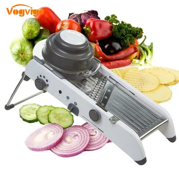 

VOGVIGO New Adjustable Mandoline Slicer Professional Grater with 304 Stainless Steel Blades Vegetable Cutter Kitchen Accessories