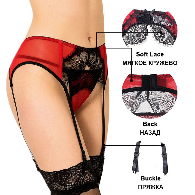 Ohyeahlover Sexy Garter Belt Suspender For Women Lace Garter Lingerie Plus Size Stocking Belts See Through Garter Panty PM5123