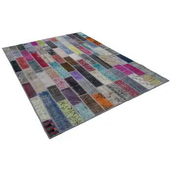 

178x241 Cm Multicolor Handmade Modern Patchwork Rug-6x8 Ft