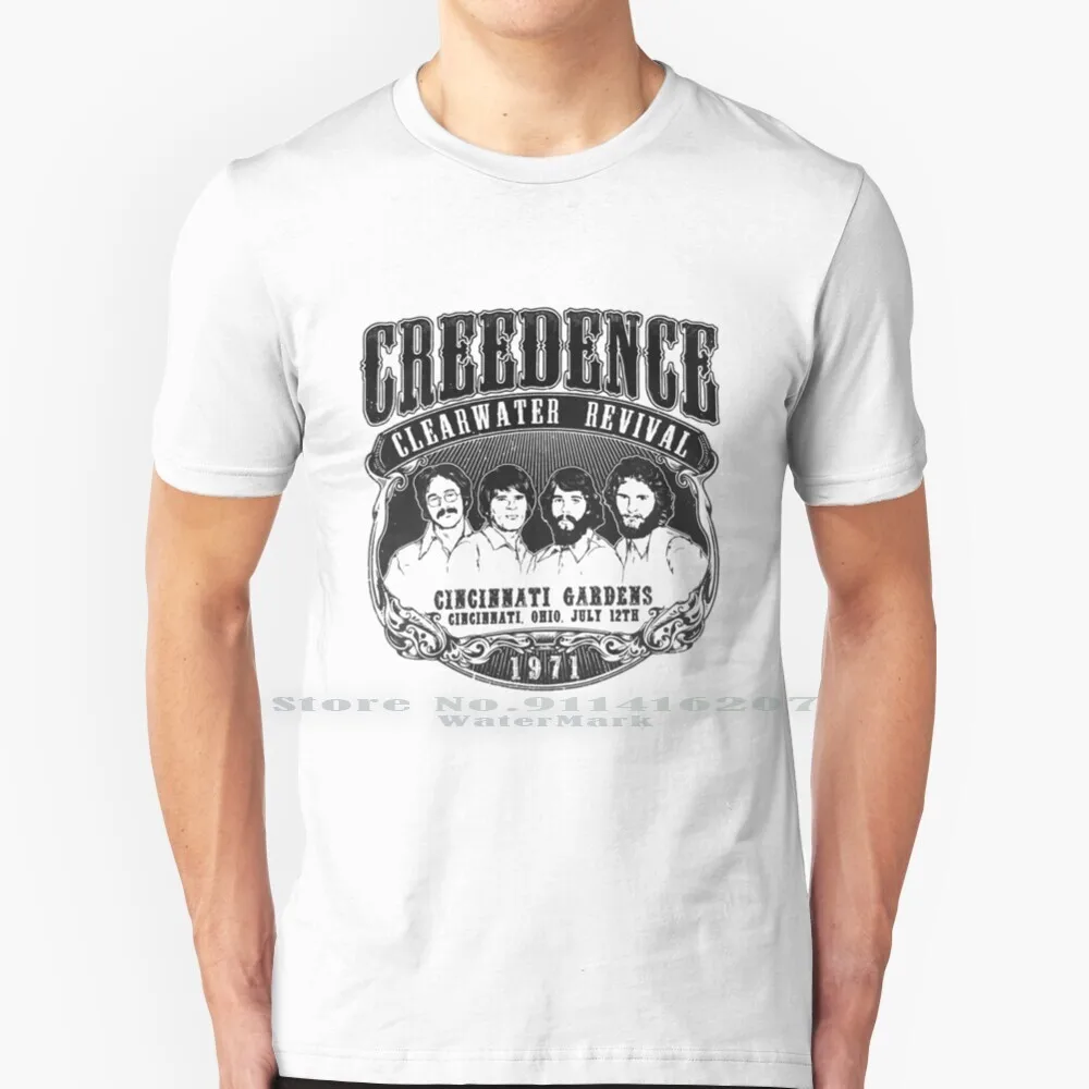 Mens Retro Creedence 596 Revival 1971 T Shirt Cotton 6Xl Creence Water Revival Creedence 596 Revival Tour