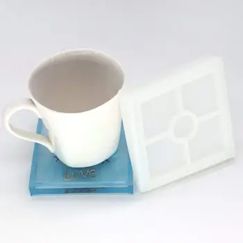 

4 Pack DIY Square Coaster Silicone Mold, Molds for Casting with Resin, Cement