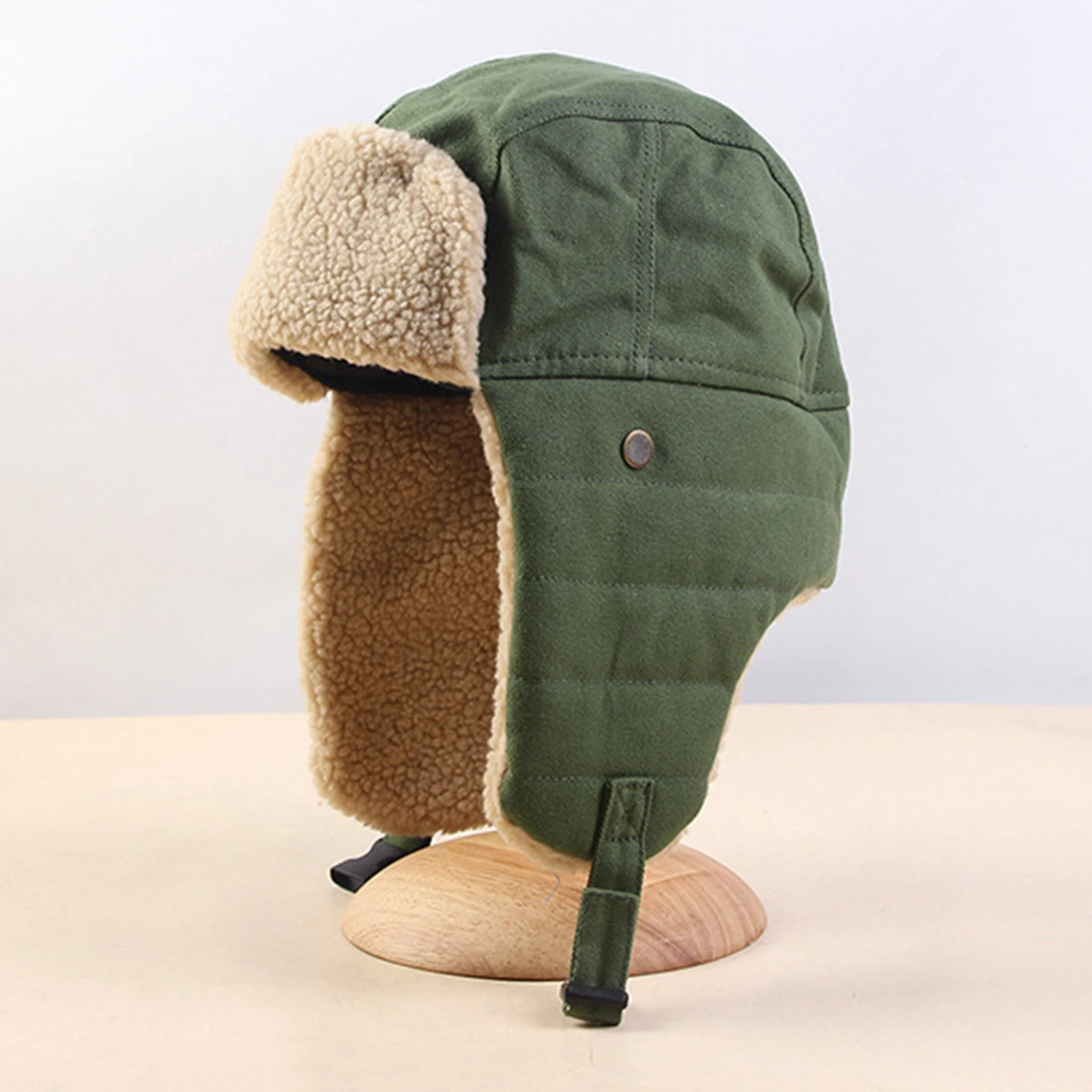 sheepskin bomber hat Warm Bomber Hats Earflap Russian Hat Men Women Ear Flap Winter Hat Windproof Cycling Skiing Winter Snow Hats mad bomber leather rabbit fur hat