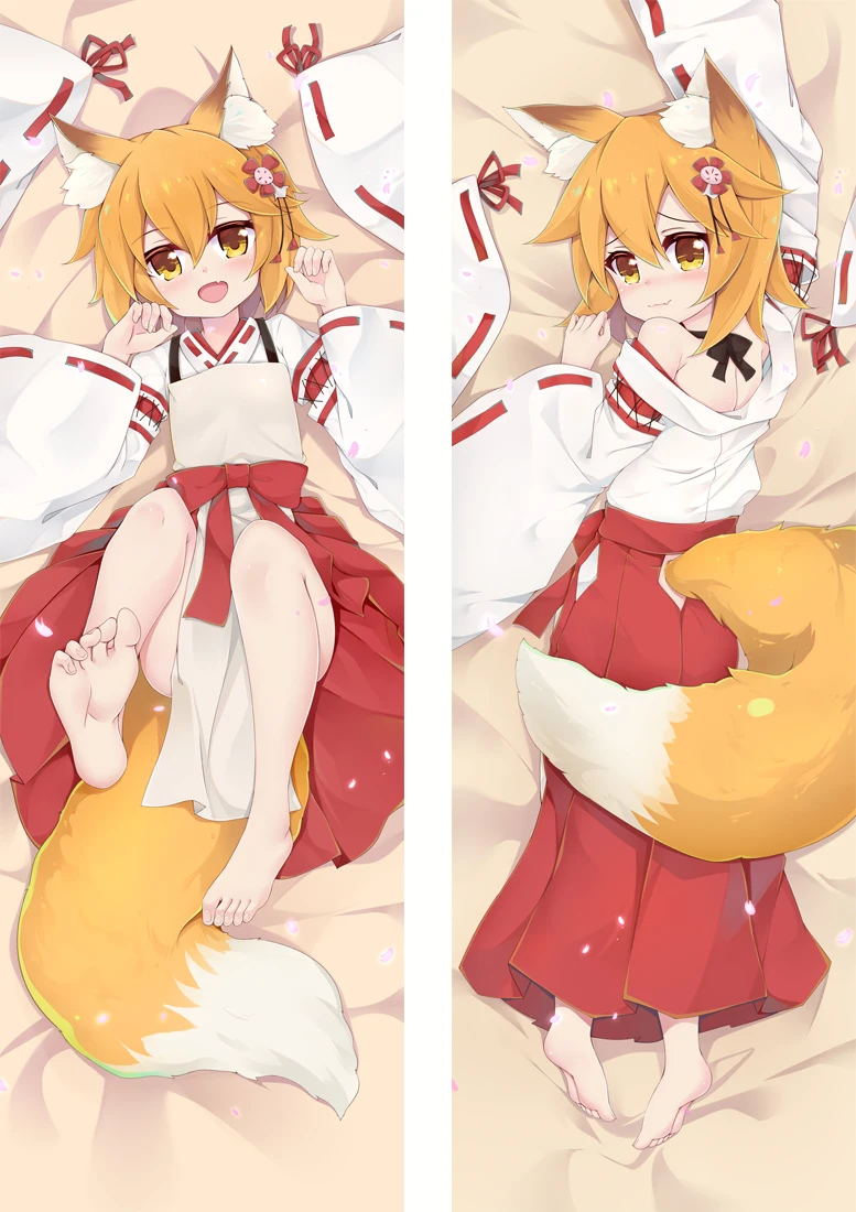Чехол для подушки Sewayaki Kitsune no Senko san Dakimakura чехол с лисой Широ болстером Yasuko Kouenji