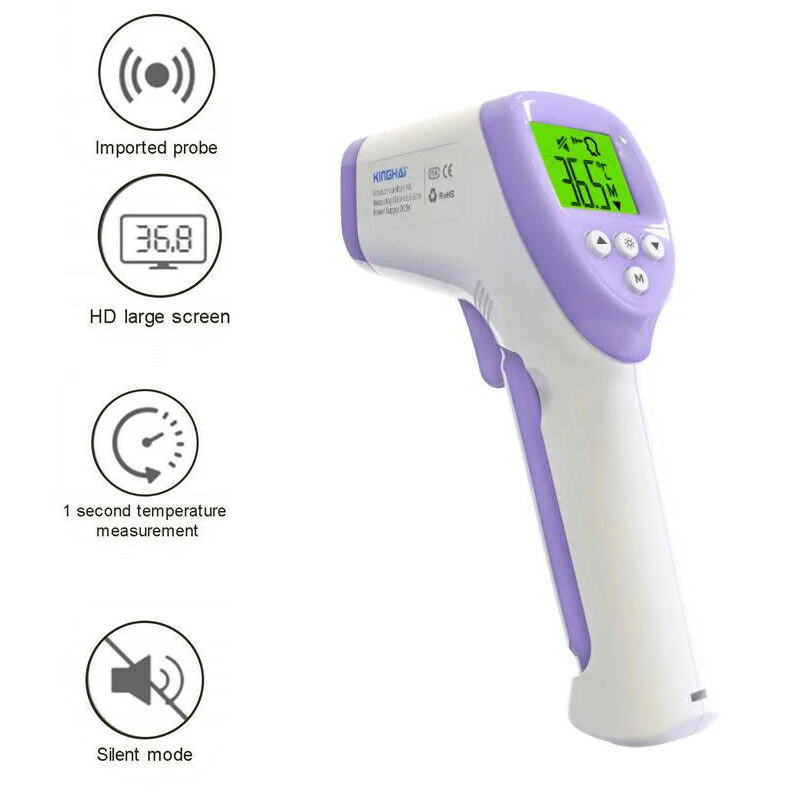 

Portable LCD Digital Non-contact IR Infrared School Family Easy Operation Thermometer Forehead Baby Adult Body Temperature