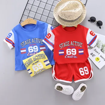 

Baby Boy Girl Clothes Children Cotton Out Summer Letter Printed T Shirts Shorts 2Pcs/sets Infant Kids Fashion Toddler Tracksuits