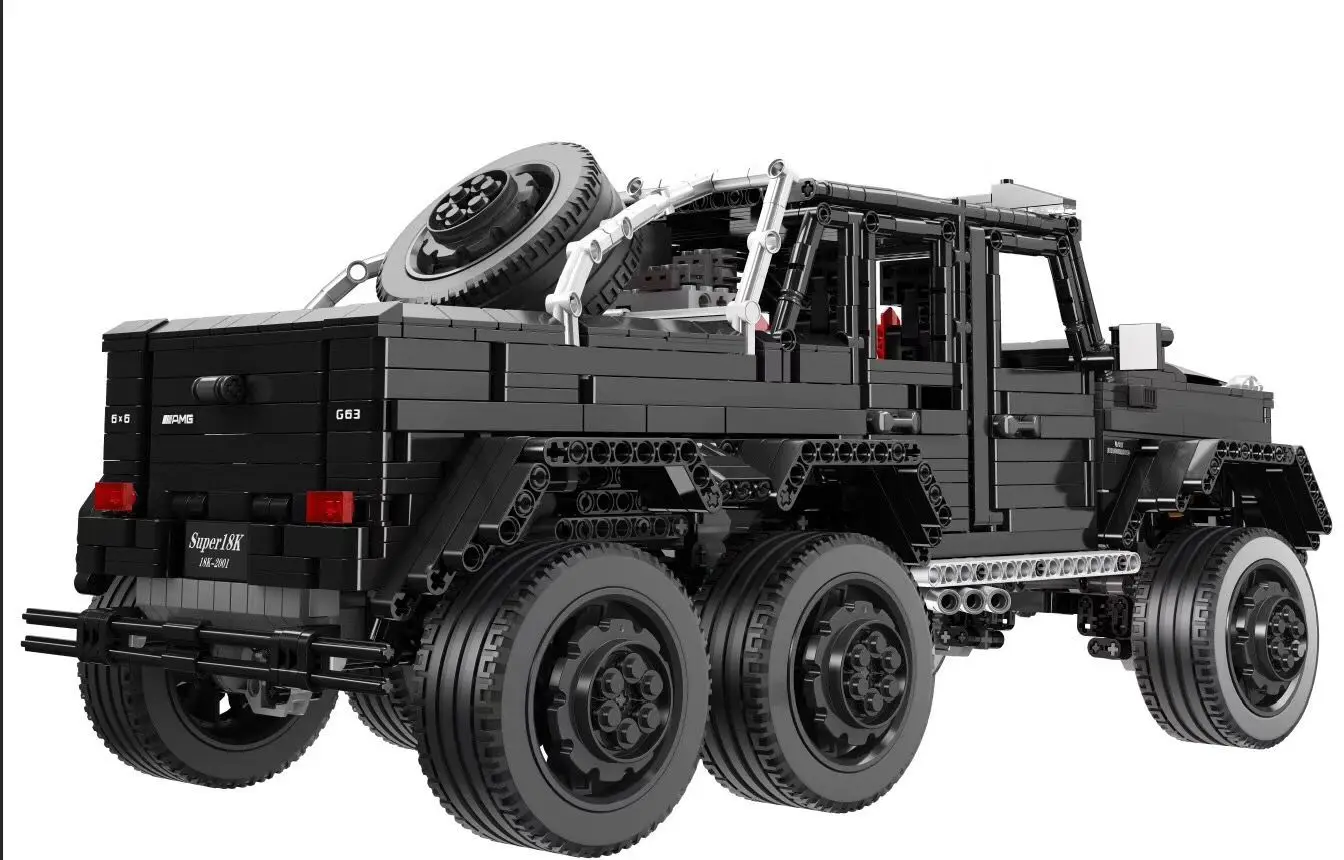 G63 статическая версия 1:8 строительный блок для моделирования автомобиля три моста 6 амортизация внедорожника головоломка Сборка строительный блок
