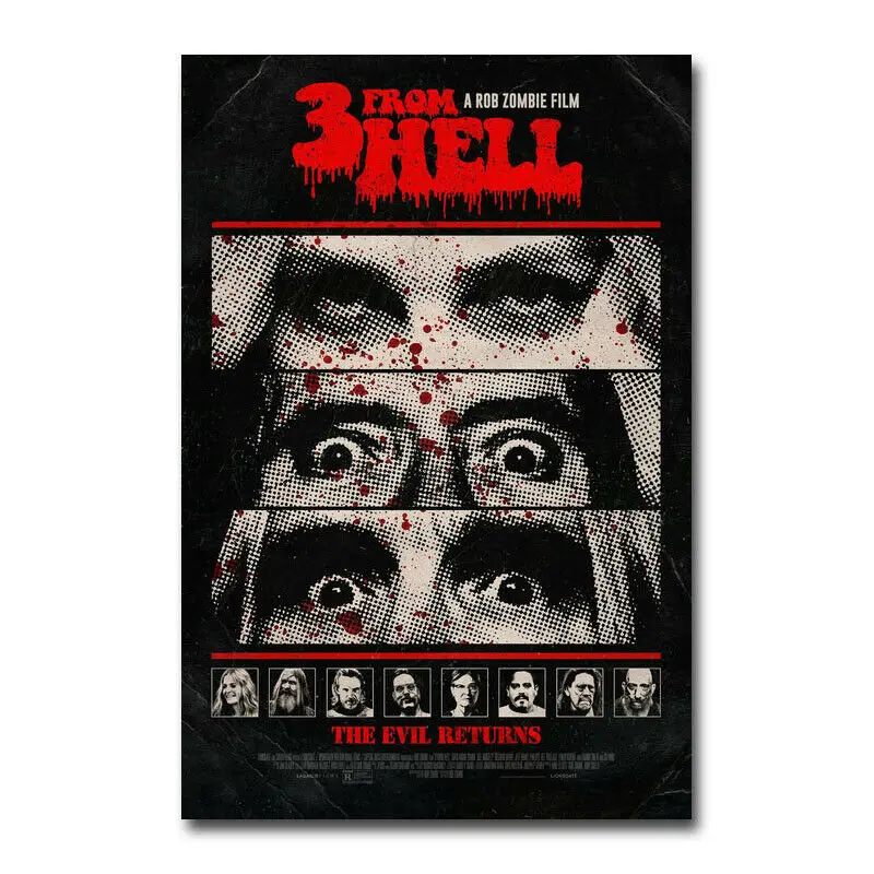 

3 from Hell Horror Movie Sequel to The Devil-Silk Art Poster Wall Sicker Decoration Gift