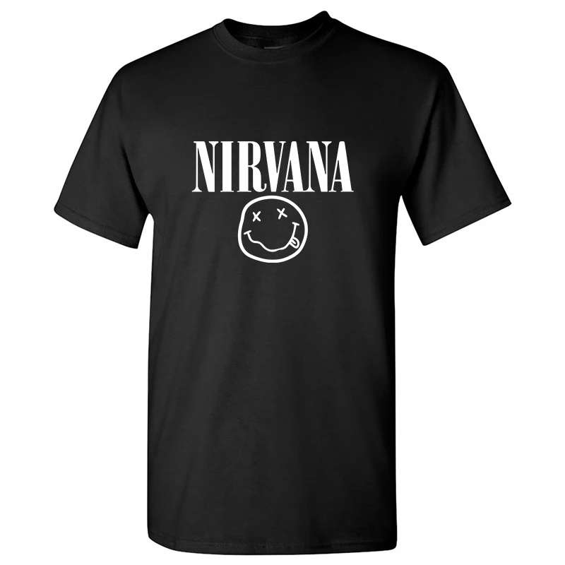 

2019 New Nirvana T-shirts Men/Women Summer Cotton Tops Tees Print T shirt Men loose o-neck short sleeve Fashion black Tshirts