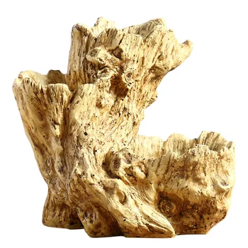 

Resin Simulation Tree Root Flower Pot Desktop Plant Container Bonsai Pot Home Living Room Ornament (Yellow)