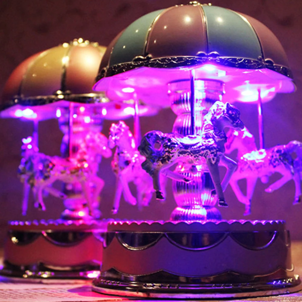 Music Box Merry Go Round Carousel Musical Box Carousel Music Box 3 LED Light Colorful Birthday Gift Christmas Kids Toy Music Box Merry Go Round Carousel Musical Box Carousel Music Box 3 LED Light Colorful Birthday Gift Christmas Kids Toy