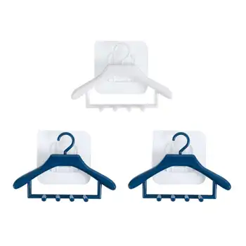 

3 Pieces of Creative Clothes Hanger Toothbrush Holder Rack Free Perforation Wall Hanging Dental Bathroom Storage Rack