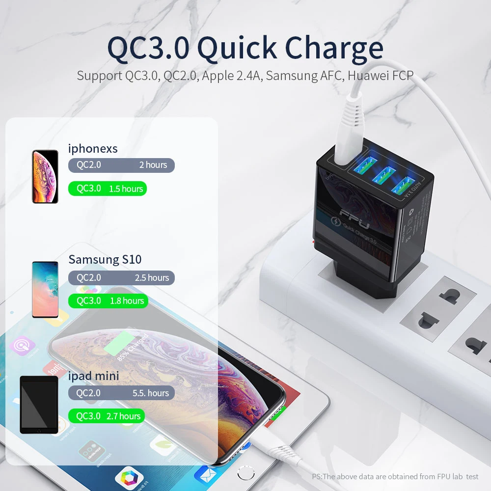 FPU Быстрая зарядка 3,0 48 Вт QC 3,0 QC3.0 быстрое зарядное устройство USB Портативное настенное зарядное устройство для мобильного телефона для iPhone Xiaomi A3 samsung S10 Plus
