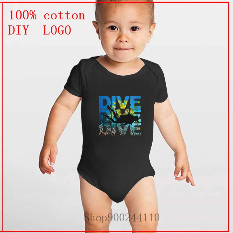 Deep Blue and Beyond Designed Scuba Diving Dive printing Bodysuit Baby Infant Clothing Newborn Short Sleeve Cotton Clothes |