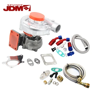 

T3/T4 450HP t3t4 Hybrid turbocharger turob charger T3 AR .63+OIL FEED+DRAIN LINE KIT