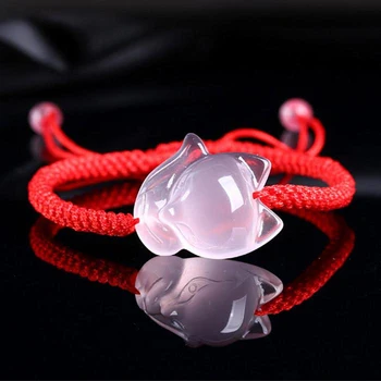 

Light-up natural pink fox hand rope