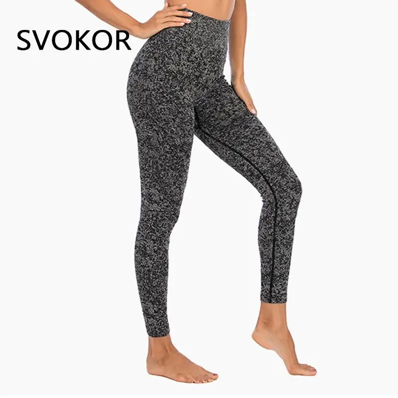 Спортивные женские леггинсы SVOKOR с принтом для фитнеса и пуш-ап тренировочные