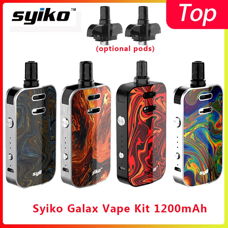 Electronic cigarette vape kit Syiko galax kit 1200mah battery 2ml vape pod fit 0.6ohm Mesh DTL/1.2ohm MTL Coils Pod System Kit