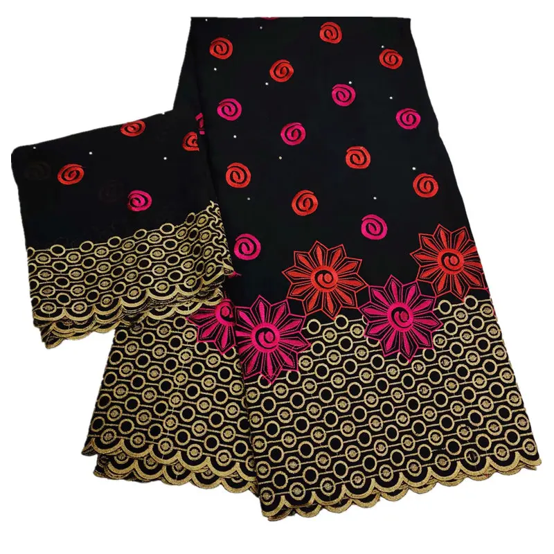 Новейший черный цвет Аква Хлопок Вышивка для шитья платья Швейцарский с шарфом кружевные наборы швейцарская хлопковая кружевная ткань - Цвет: 11