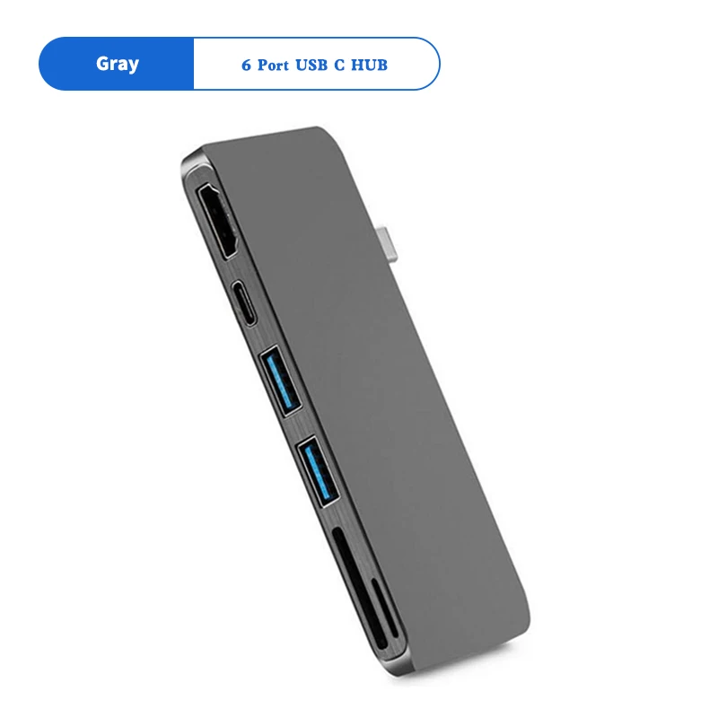 USB C концентратор 6 портов Тип C до 4K HDMI адаптер Мульти USB 3,0 порт USB-C док-станция для MacBook Pro поддержка PD зарядки