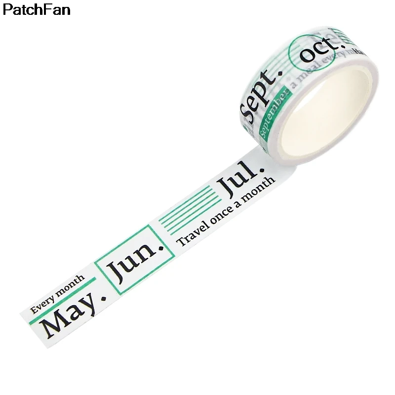 1 Patchfan 12-месячный план DIY Скрапбукинг липкий клей Васи бумага маскирующая лента печатные узоры наклейки A2681 - Цвет: 1