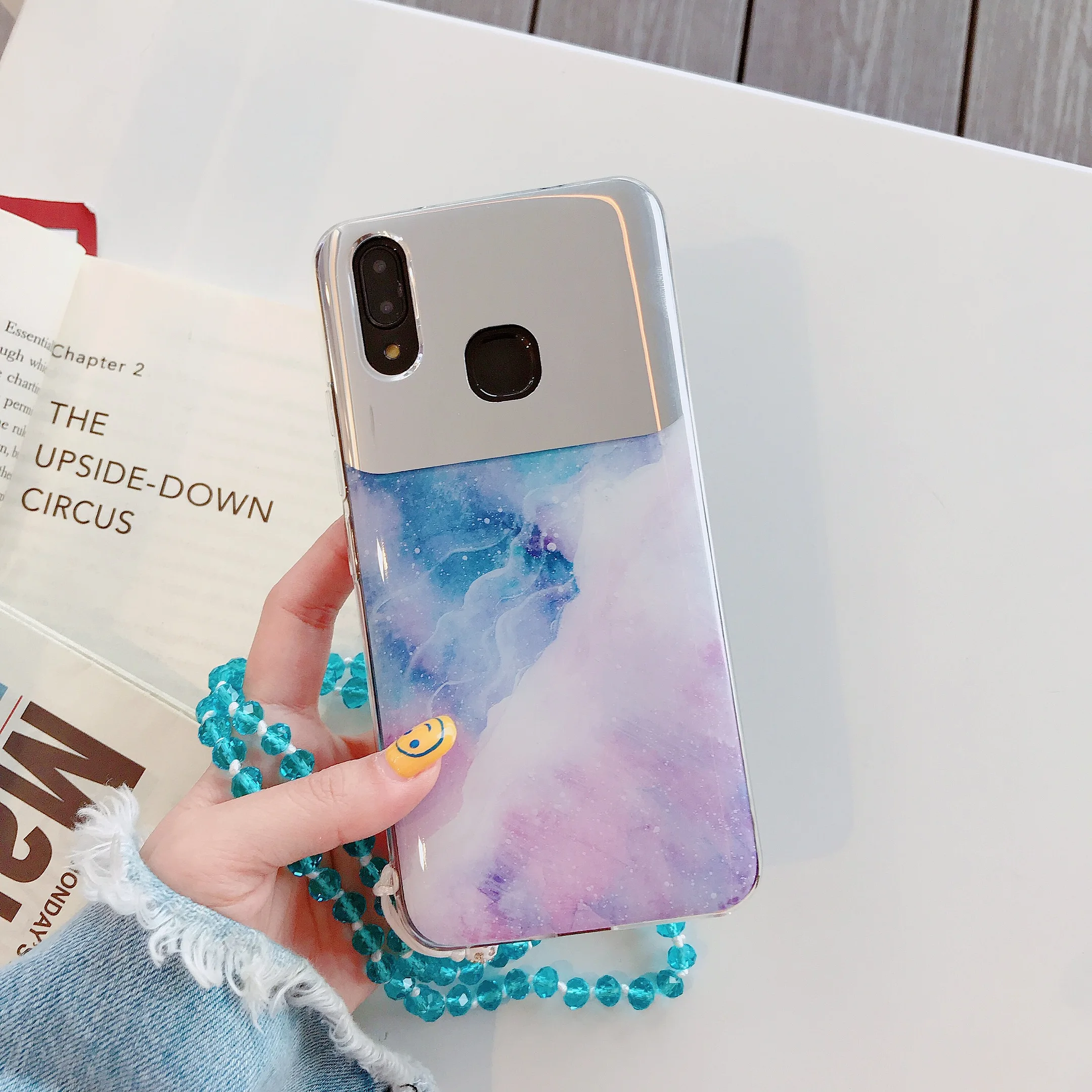 Мраморное зеркало для макияжа мягкое чехол телефона OPPO A9 A31 2020 A8 A91 A52 A92S F5 F7 F9 F11 F15
