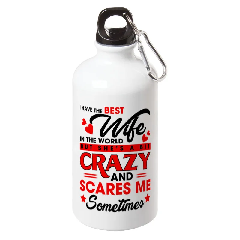 

I Have the Best Wife in the World Family Funny Sport Water Bottle With Carabiner Gifts 17oz