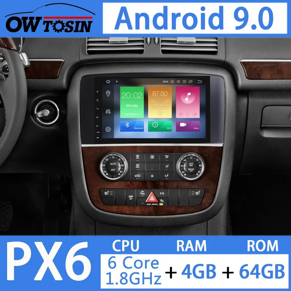 " Android 9,0 автомобильный 4 Гб+ 64 Гб мультимедиа радио gps навигационный плеер для Mercedes Benz R Class W251 R280 R300 R320 R350 R500 R63