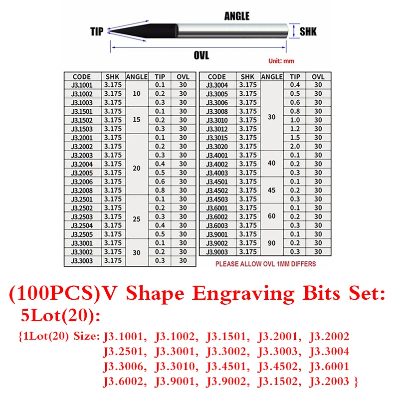 V Shape Engraving Bits