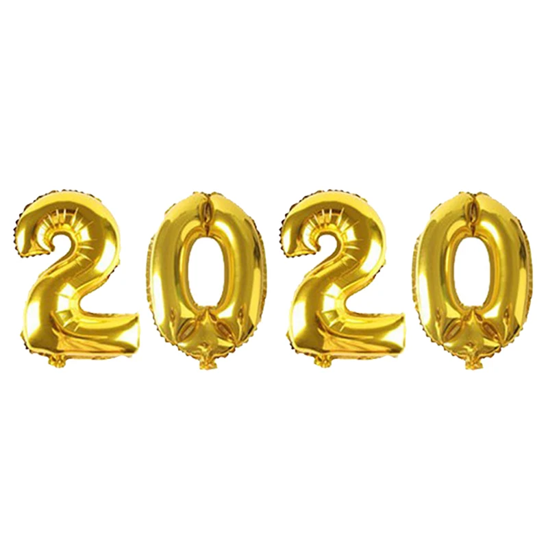Счастливый год золото/серебро шары из фольги в виде букв год вечерние украшения Navidad Счастливого Рождества шар украшения - Цвет: 4pcs Gold 2020