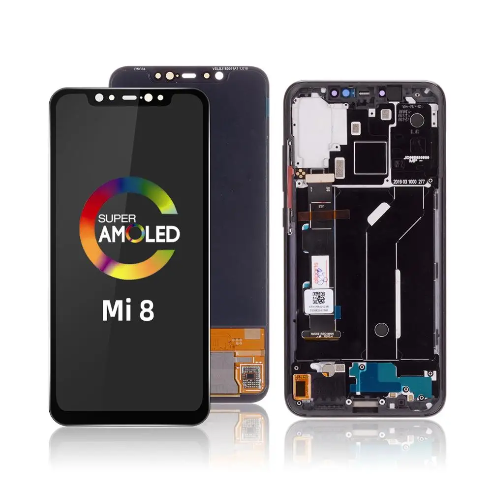 

Replacement with Frame Mi 8 LCD Finger Print for Xiaomi Mi 8 Display In Display for Xiaomi Mi 8 Screen AMOLED Original
