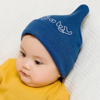 

Infant baby boy girl hat cap autumn and winter baby apex nipple cap Korean children's double warm knit hat kids wool cap beanies