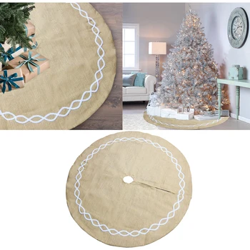 

Home Christmas tree skirt Modern Luxury Craft Festival Linen 122cm dia