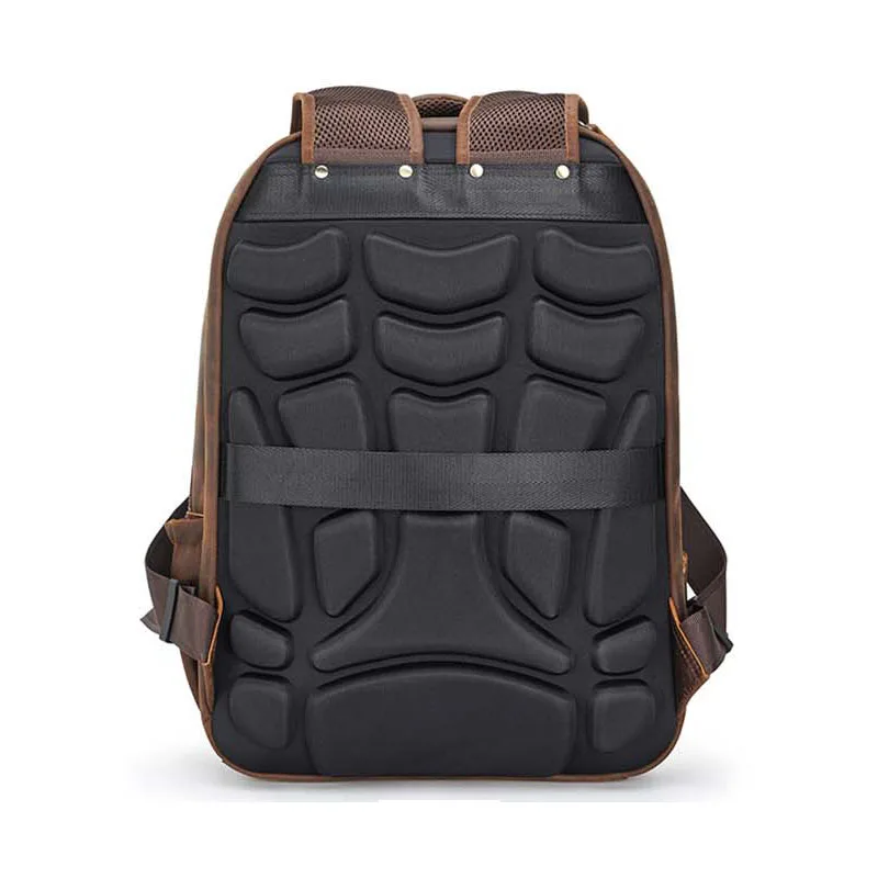 Luufan Genuine Leather Backpack for Men 15.6 Inch Laptop Backpack USB Charging Cowhide Male Travel Rucksack Outdoor Travel Bag 4