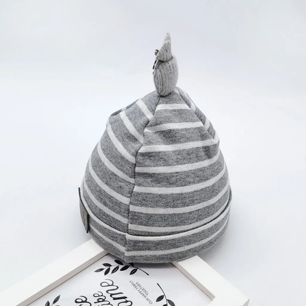 Baby hat autumn and winter thick warm striped cartoon bunny hat Thicker Warm Childs Kids Soft Newborn baby Boys Girls Toddler