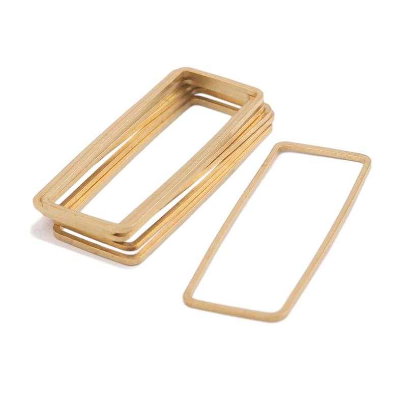 

20Pcs Raw Brass Rectangle Earrings Connectors Circle Charms Linker Resin Molds Frame Diy Necklace Supplies for Jewelry Making