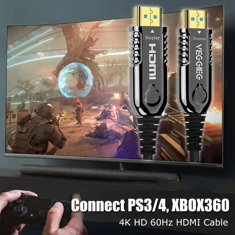  1m/2m/5m/15m 4K HD 60Hz HDMI Cable Fiber Optic HDMI 2.0 18Gbps Audio Video Cable for Xbox One Lapto