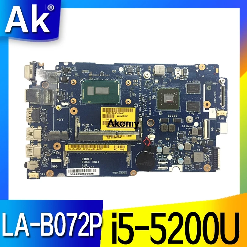 

LA-B072P CN-0YWW5F CN-01J67F For Dell Latitude 3450 3550 motherboard ZAL50/51/60/61 LA-B072P i5-5200u Test work 100%