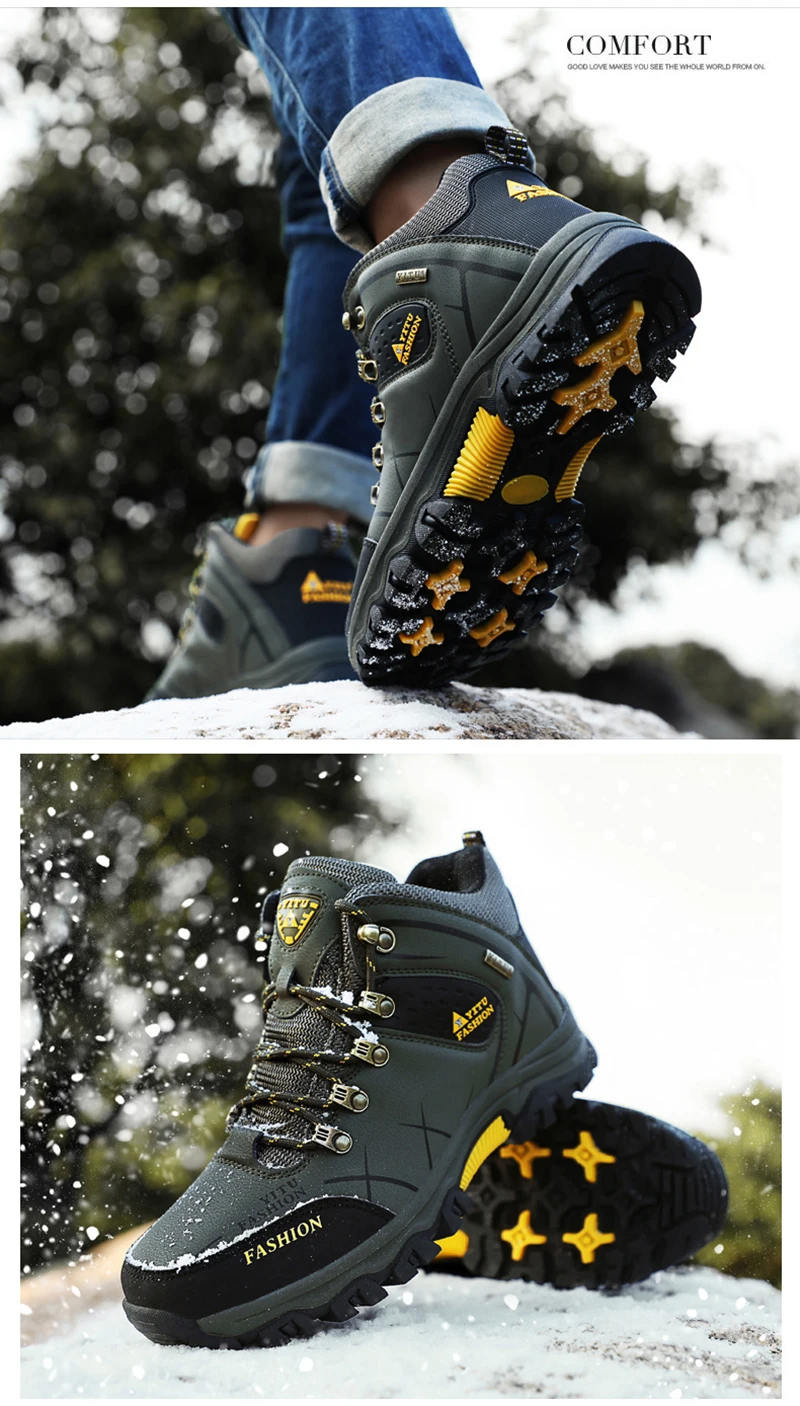 Merkmak/брендовые новые мужские зимние ботинки; теплые мужские высококачественные водонепроницаемые кроссовки; мужские походные ботинки; Рабочая обувь большого размера