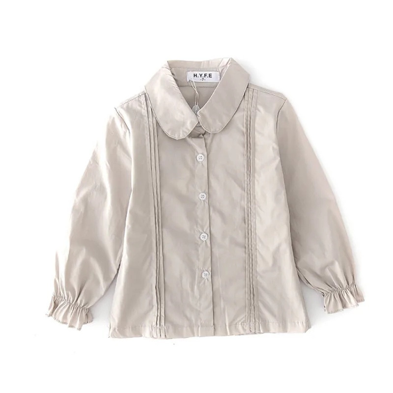 Girls clothes blouse spring autumn 100-140cm kids lapel long-sleeved cotton shirt infants 3-7 years tops clothing
