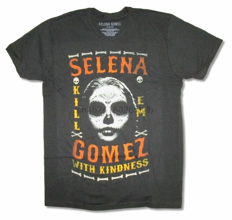 Selena Gomez Kill Em с добротой черная футболка новый официальный| |