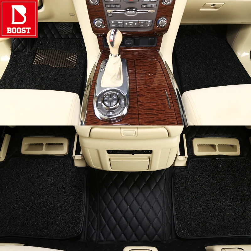 Boost автомобильные коврики для Ford F 150 Focus Форрест Kuga Fiesta C Max Mondeo Ford G7 водонепроницаемые автомобильные накладки для ног - Color Name: Black Black