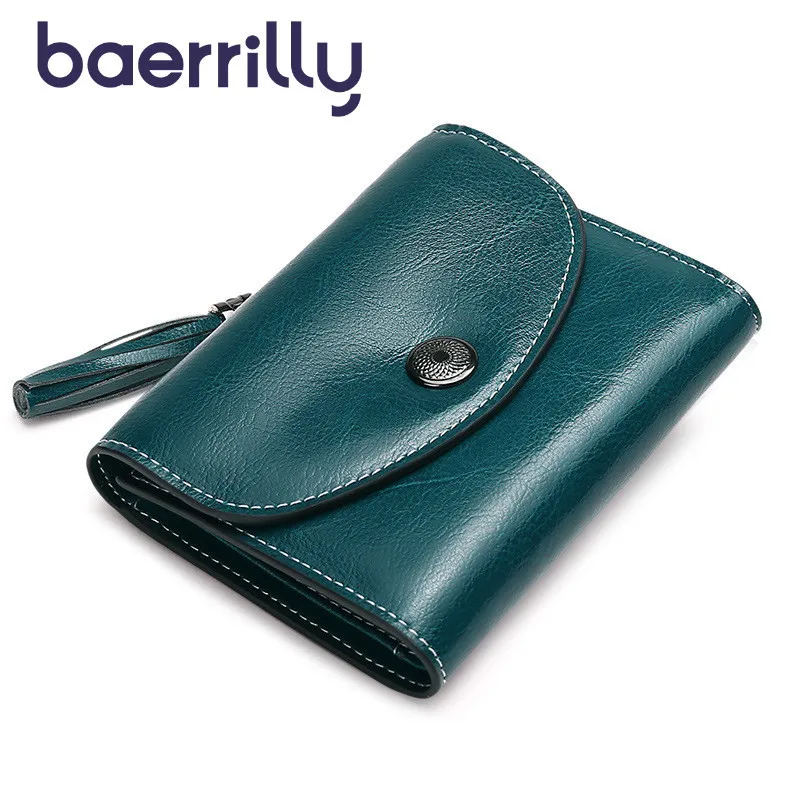 

Fashion Genuine Leather Women Wallets Short Female Leather Purses Small Rfid Coin Purse Zipper Card Holder Ladies Purses Luxury