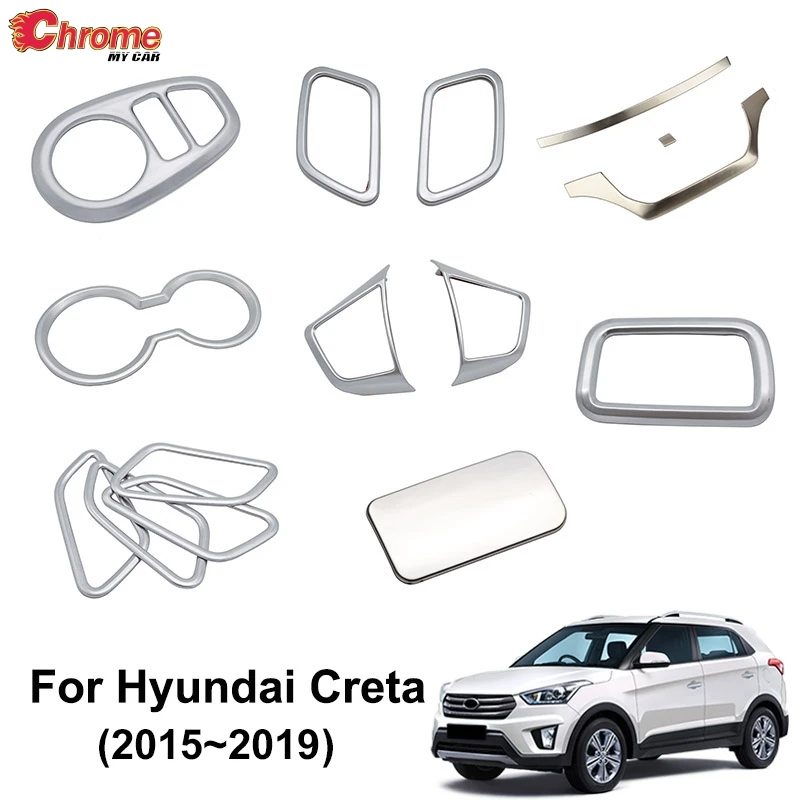 Для Hyundai Creta IX25 2015 2016 2017 2018 Хромированная ручка для внутренней двери подстаканник