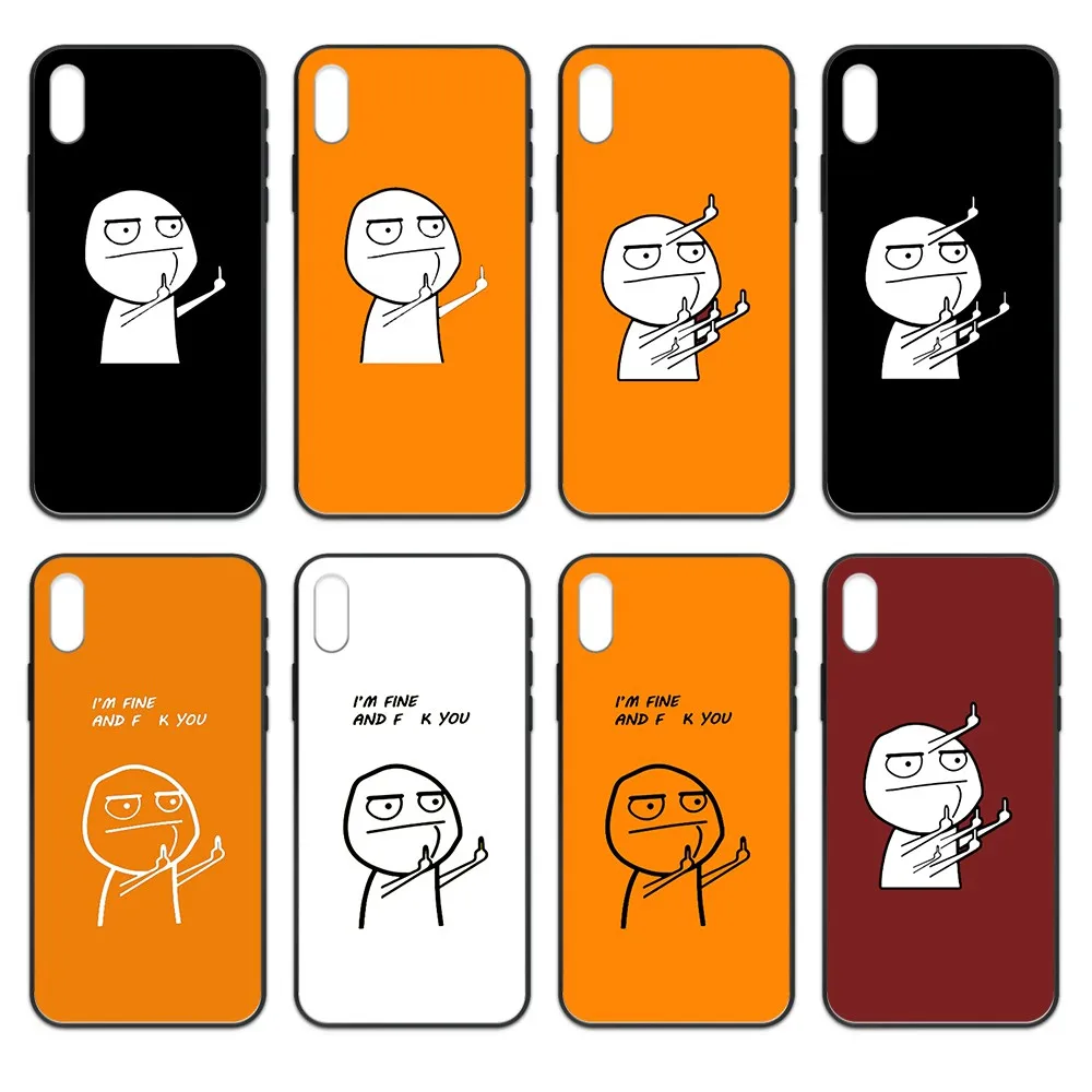 Чехол для телефона с изображением смешного эректа среднего пальца черный чехол