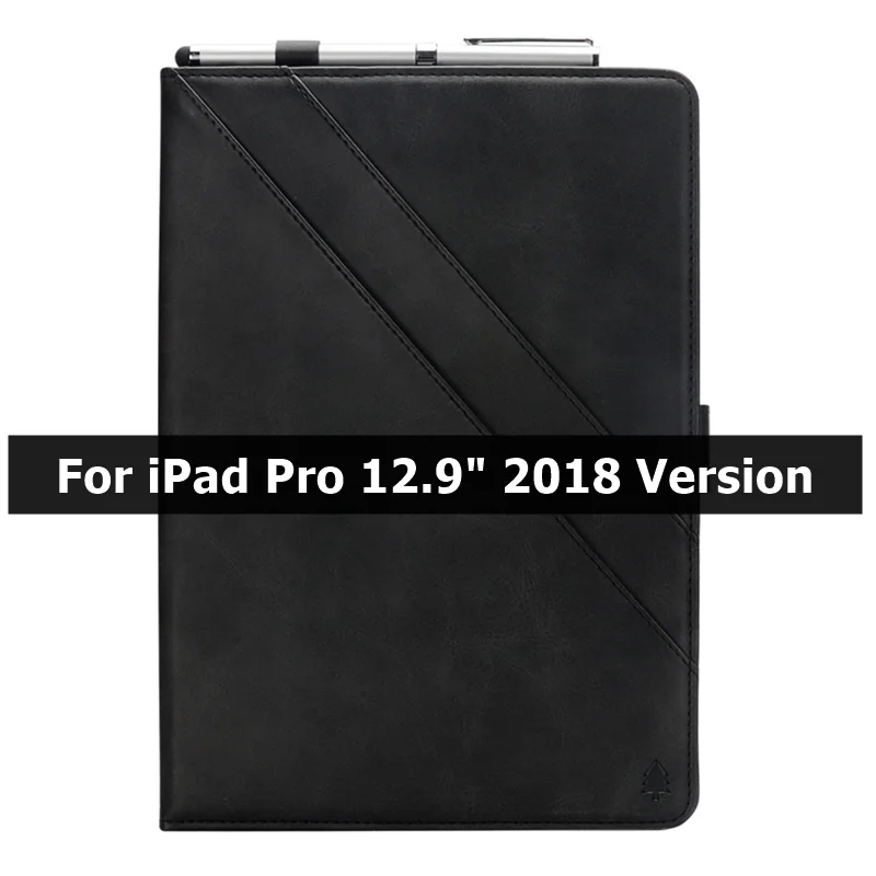Чехол для iPad Pro 12,9 чехол Смарт кожаный Слот для карт чехол для iPad Pro 12," чехол kimTHmall - Цвет: Black B