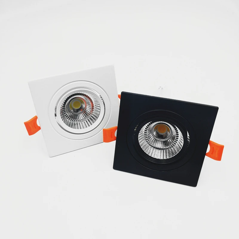 Square Dimmable Recessed COB LED Downlights 5W 7W 9W 12W 18W LED Ceiling Spot Lights AC85-265V Ceiling Lamps Indoor Lighting