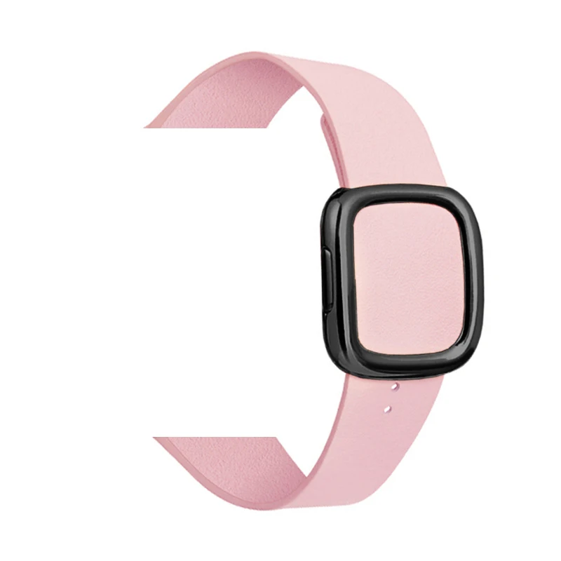 pink 2 Кожаная Петля ремешок для apple watch группа 5 4 44, 42 мм, версия современный стиль браслет для наручных часов iWatch серии 3/2/1/40 38 мм аксессуары - Цвет ремешка: pink 2